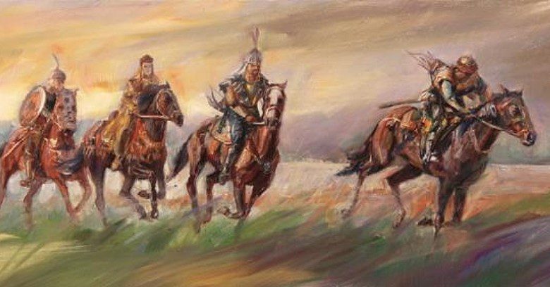 الفرسان البلغار يركضون عبر السهوب